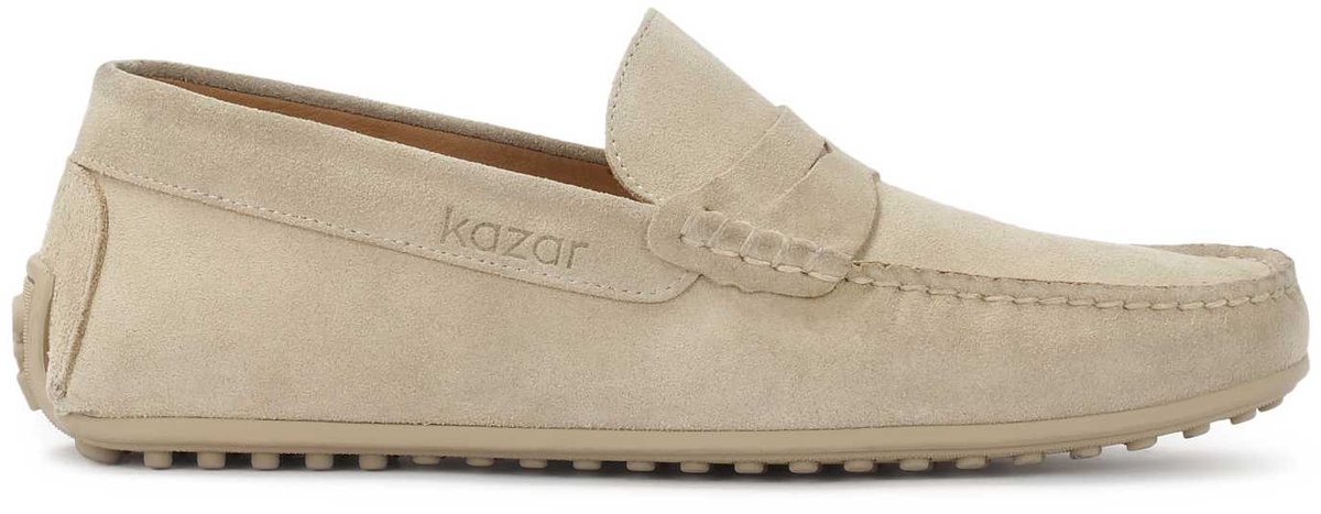 Beige suede moccasins