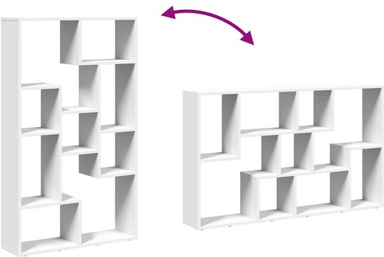 vidaXL - Bibliothèque - 72x20x120 - cm - décoré - bois - blanc