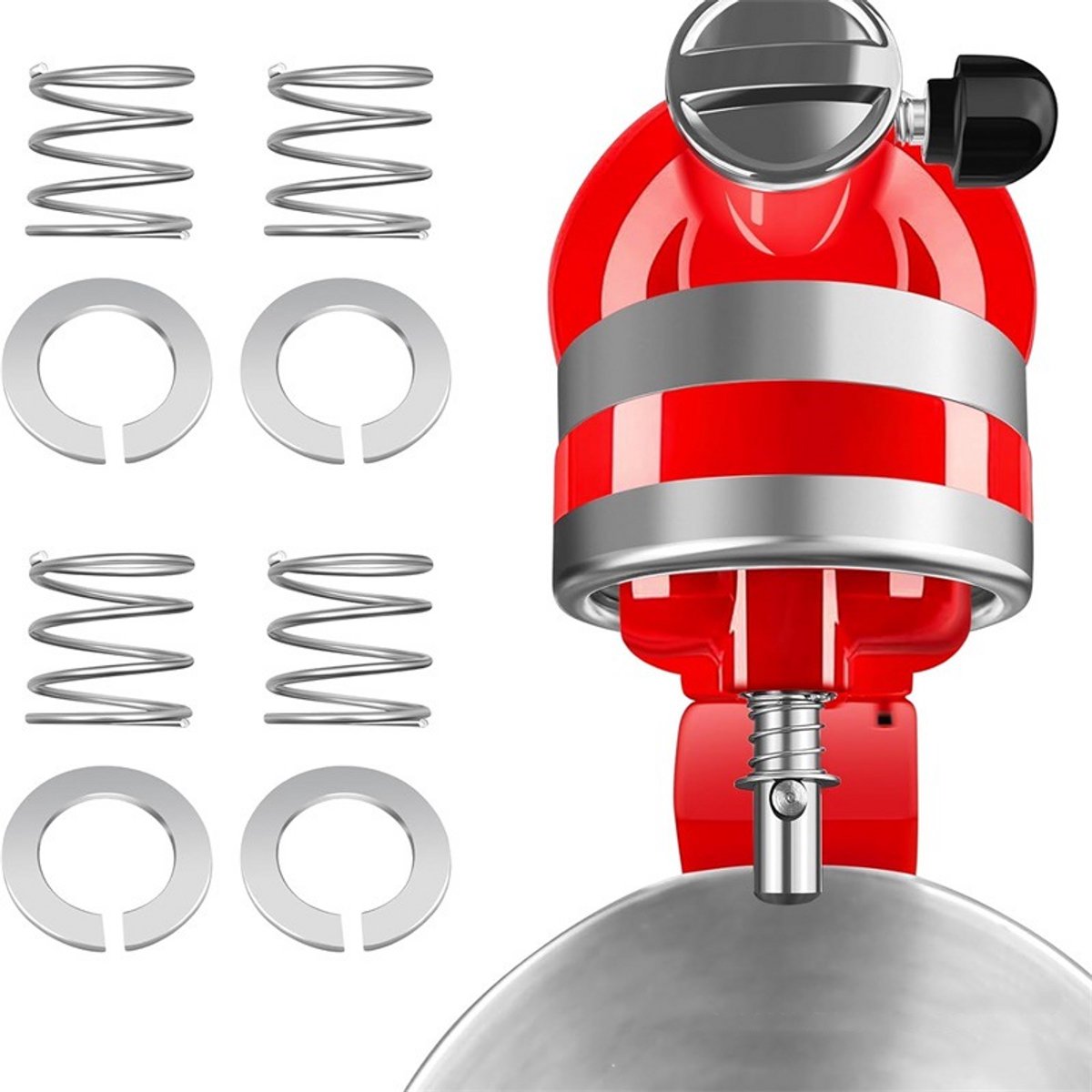 Veren En Ringen - Geschikt Voor Kitchenaid Blenders - Mixeronderdelen - Blenderaccessoires - Keukenaccessoires - Rvs - Accessoir - Geschikt Voor Kitchenaid Mixers Met Een Inhoud Van 3,5 Tot 7 Liter - Zilver