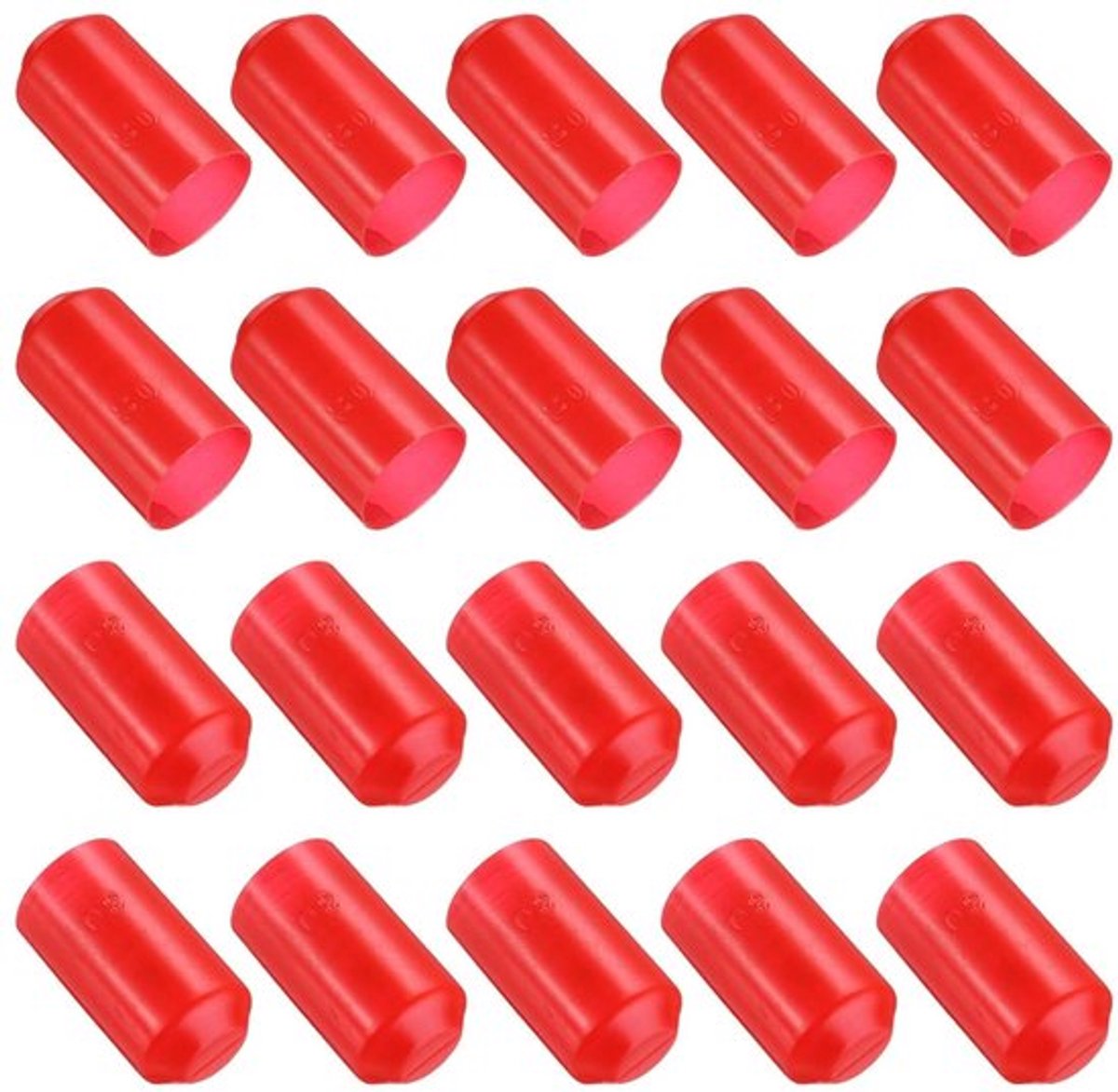 Waterdichte Krimpeindkappen Rood 30 mm Binnendiameter - 30 Stuks