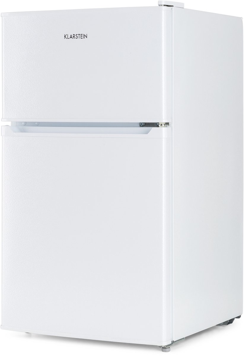 Klarstein Big Daddy Cool Koelvriescombinatie - Inhoud: 87 liter - Koelkast: 61 liter - Vriesvak: 26 liter - Energielabel E - 2 Etages - Crispcompartiment voor groentes - Flessenvak voor max. 2 Liter - Wit