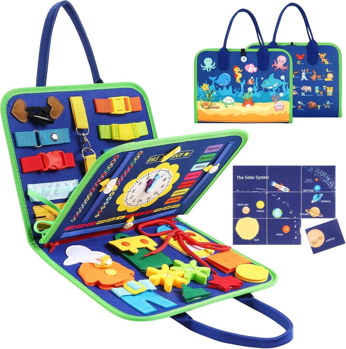 Educatief Activiteitenbord voor Peuters - Montessori Stijl Speelgoed met Knoppen en Ritssluitingen - Stimuleert Zintuiglijke Ontwikkeling - Perfect Cadeau voor 1-3 Jarigen