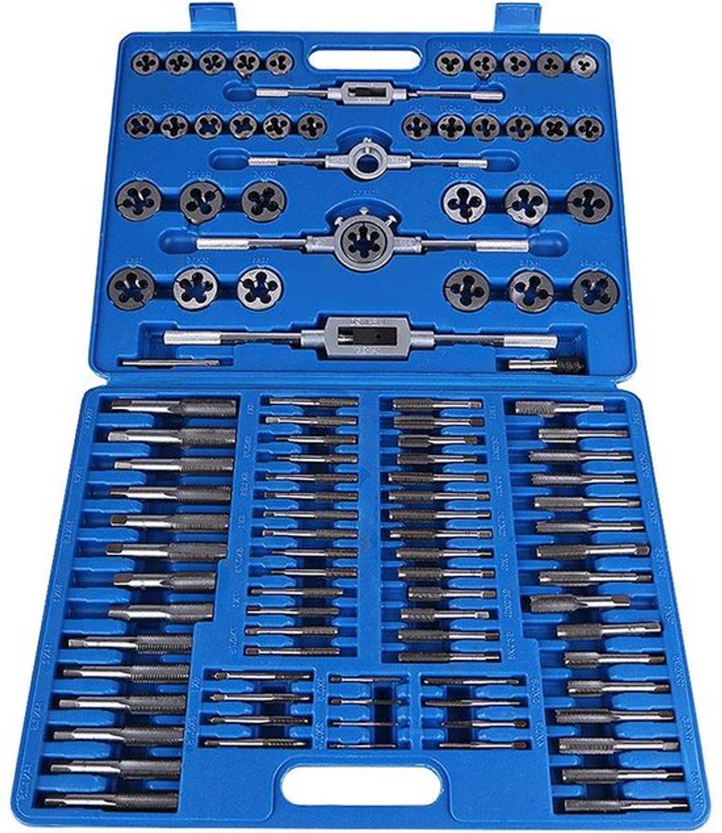 Professionele tappen en matrijzen set - 110 stuks - Staal - Voor M2-M18 - Compleet gereedschapspakket