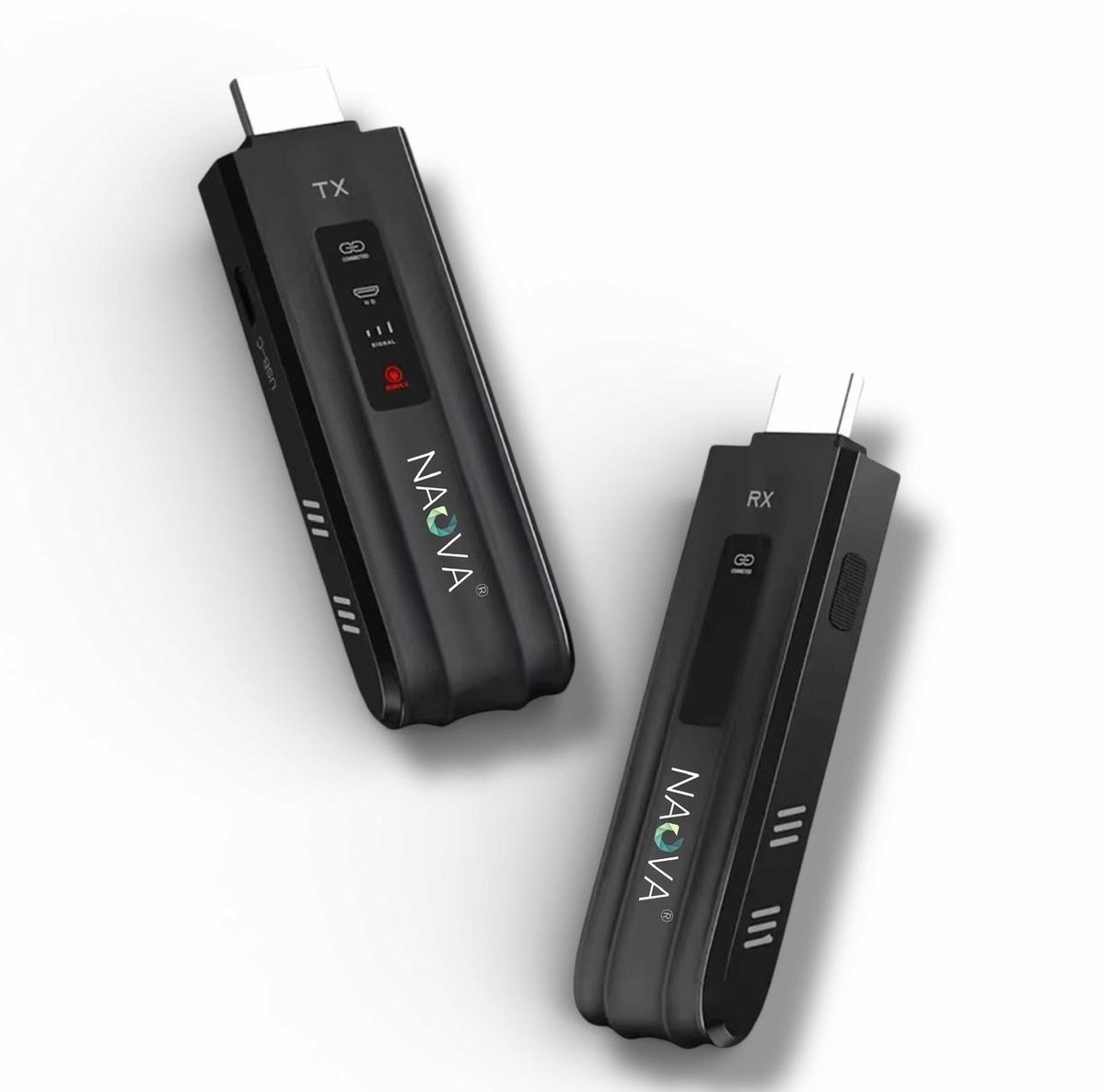 Naova® CHD04 – Draadloze HDMI Zender en Ontvanger – 1080P@60Hz – Dualband 2.4/5 GHz – Plug & Play – Tot 50m Bereik – Voor Laptop naar TV/Projector/Monitor