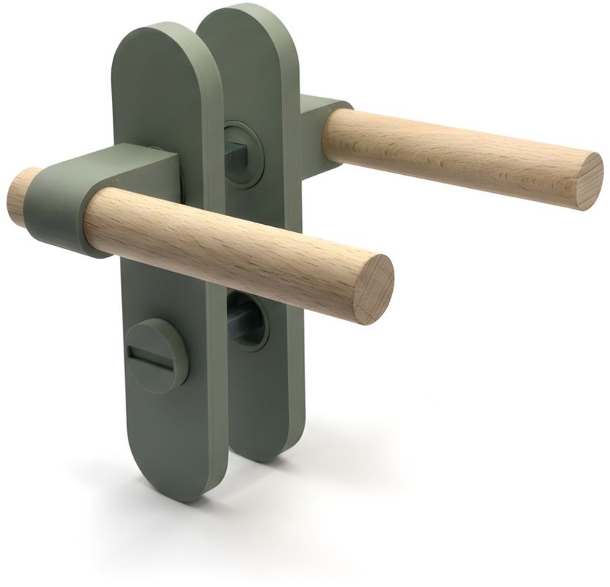 Home 3D® Deurklink Groen - Langschild met WC Slot - Voor Toilet en Badkamer - Ontworpen en Gemaakt in Nederland