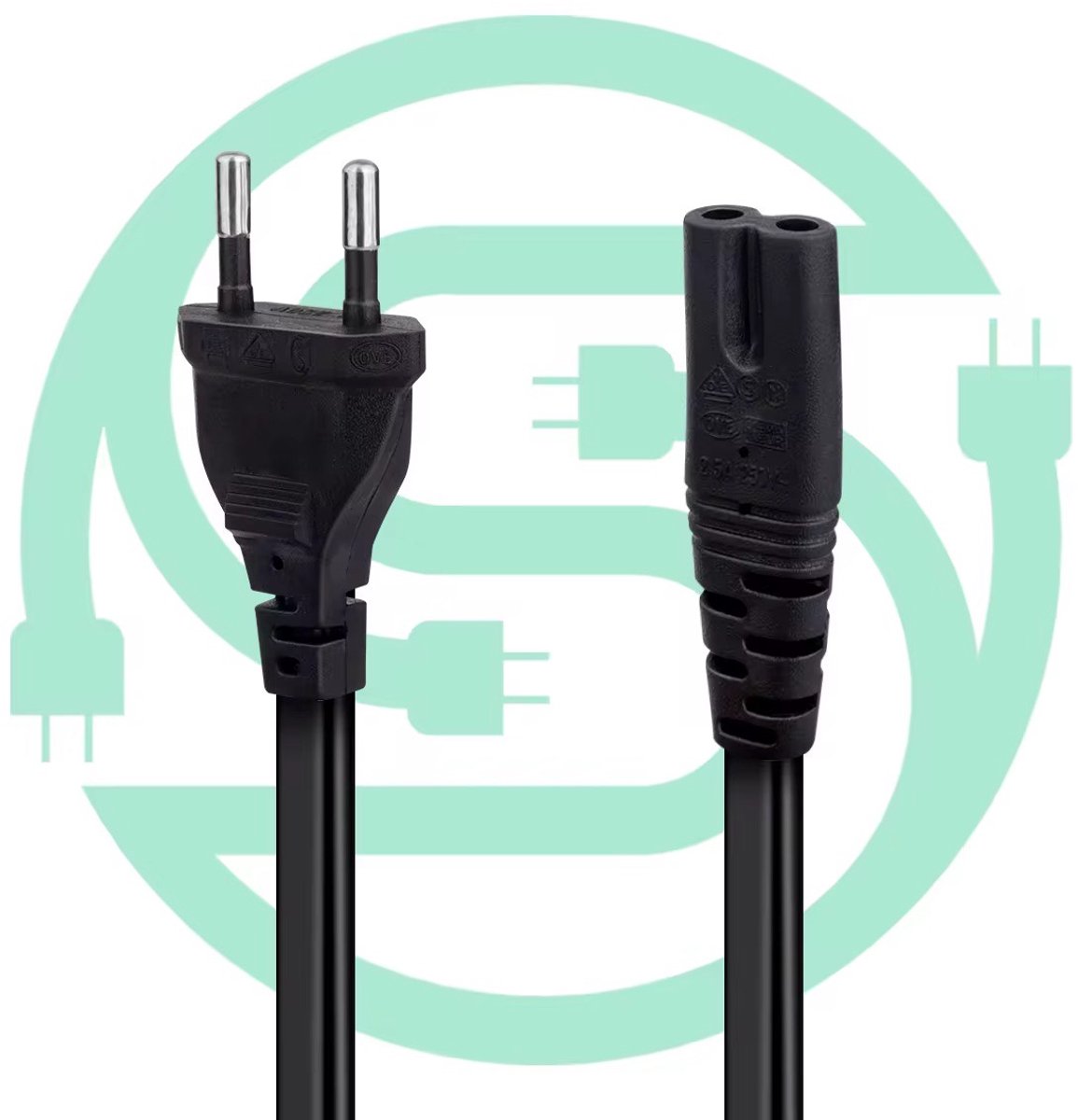 C7 Stroomkabel - Power Kabel - Randaarde AC Stekker | Computer LCD monitor en TV scherm PS1 / PS2 / PS3 / PS4 Slim / PS5 / Saturn / Radio / Speaker / Printer | Voedings kabel | Apparaat snoer — afbeelding 1