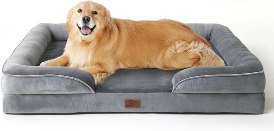 Odolplusz XXL - hondenbed - hondenkussen - hondensofa met omkeerbaar kussen (grootte en kleur naar keuze) (donkergrijs, XXL - 120x90 cm