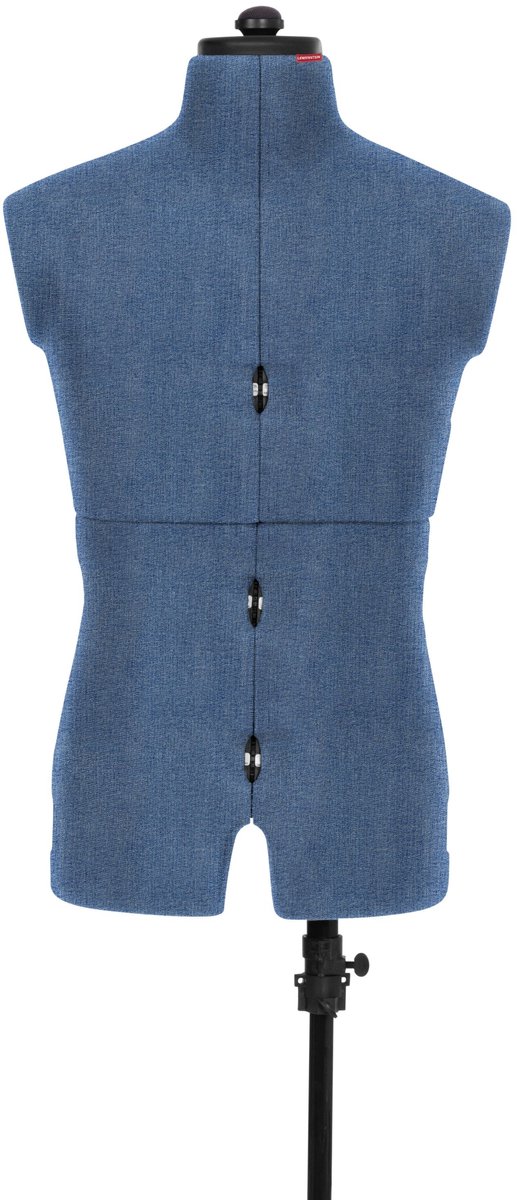 Lewenstein Paspop Mr Jaxx Dark Denim - Verstelbare Paspop - Pinbaar - Met broekstand en broekmeter- Traploos verstelbare rug - Maat 46 t/m 56