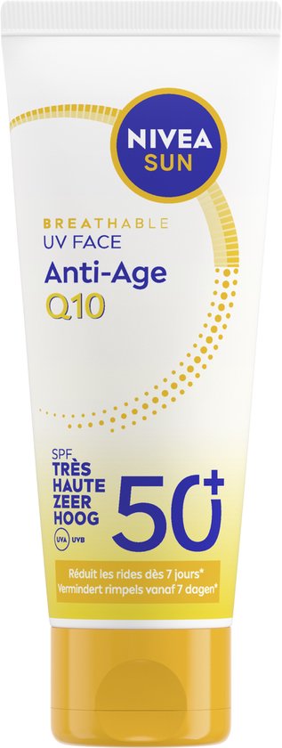 NIVEA SUN UV Face Anti-Age Q10 SPF50 - Zonnebrand Gezicht - Anti Rimpel Zonnebrandcrème - Anti-Age - 40ml