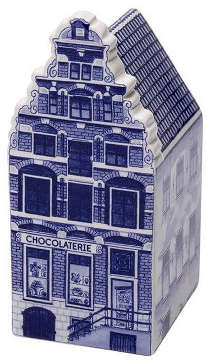 Huis - Chocolaterie - Blauw - Keramiek - 14 cm