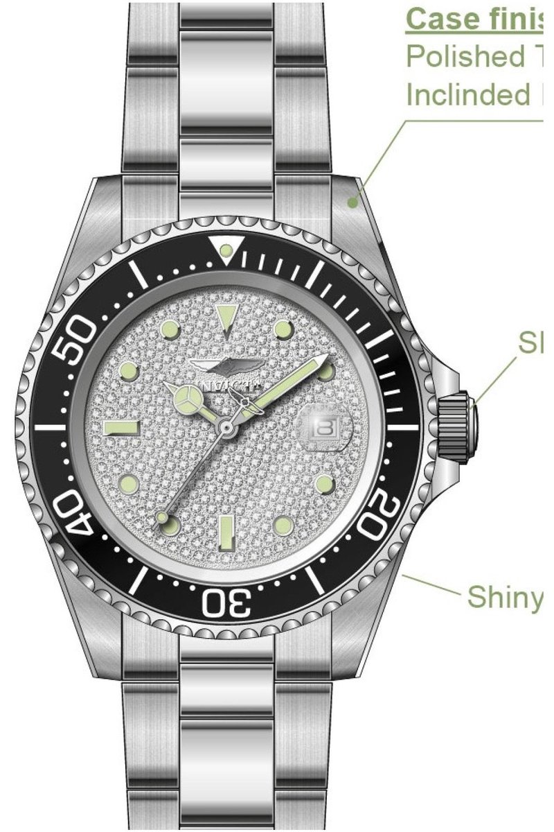 Invicta Pro Diver 50286 Heren Horloge - Waterdicht - Analoog - Quartz Uurwerk - Roestvrij Staal met zilveren Wijzerplaat - 40mm