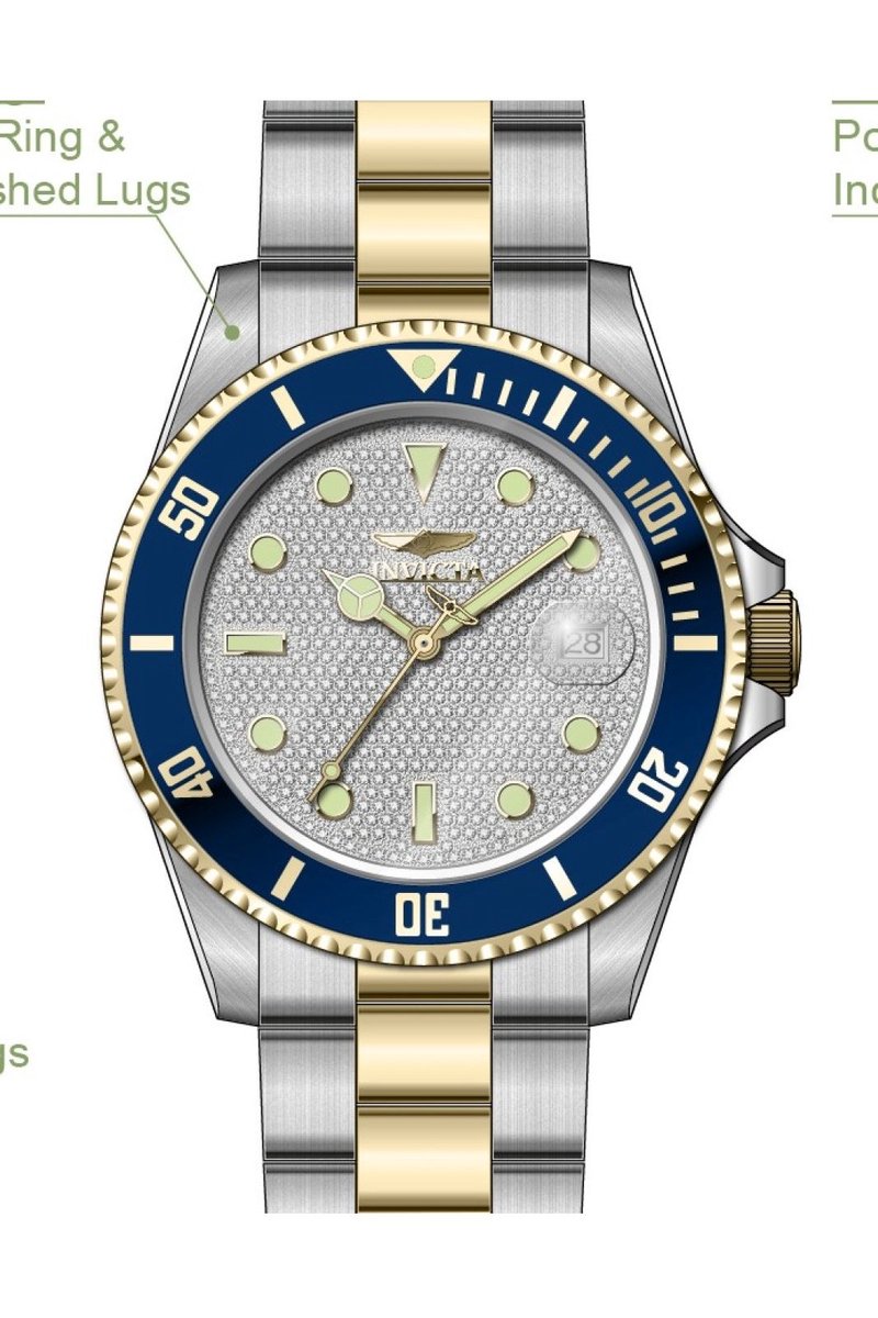 Invicta Pro Diver 50283 Heren Horloge - Waterdicht - Analoog - Automatisch Uurwerk - Roestvrij Staal met zilveren Wijzerplaat - 43mm