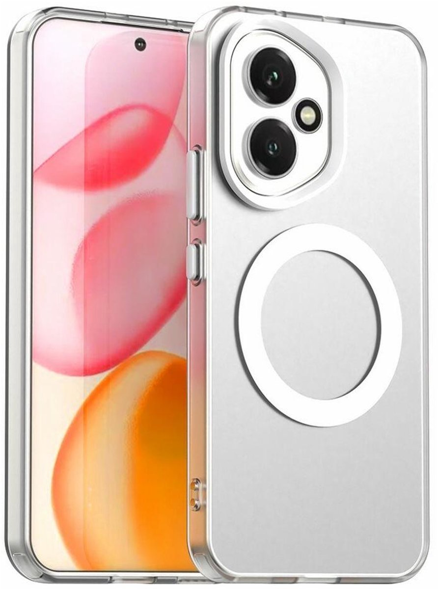 MagSafe Compatibel Backcover Hoesje Geschikt voor Honor 400 - Wit & Semi-Transparant Design - Stijlvol & Goede Bescherming