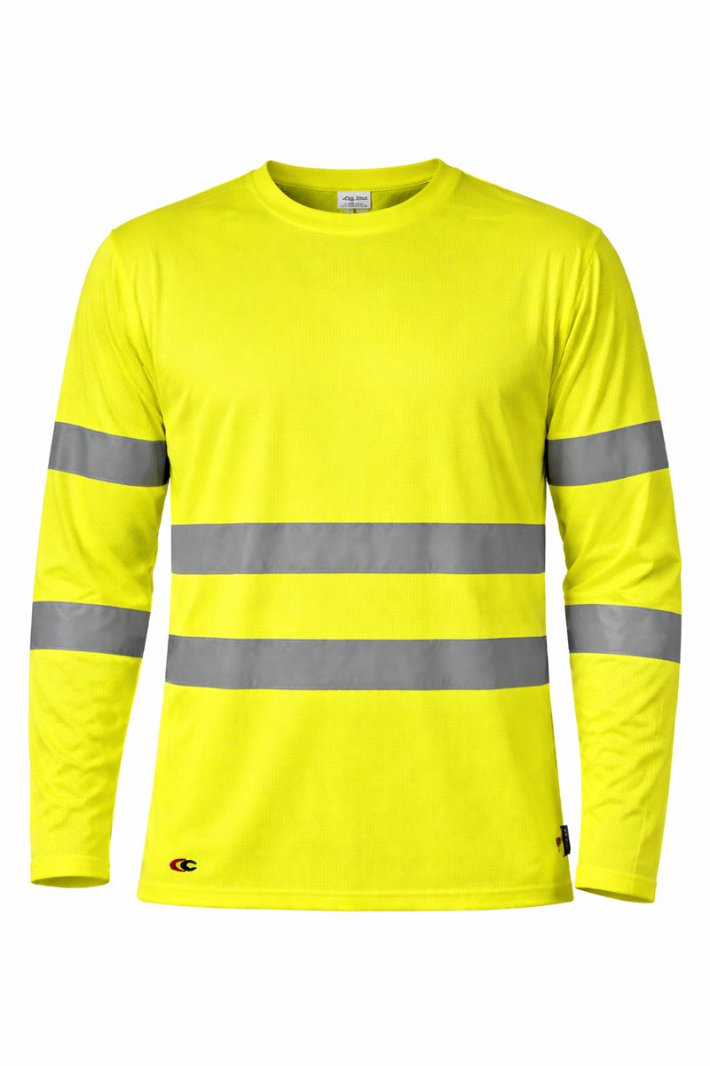 Cofra Hi-Vis Werkshirt Lange Mouw 3XL – Fluor Geel – Reflecterend Veiligheidsshirt
