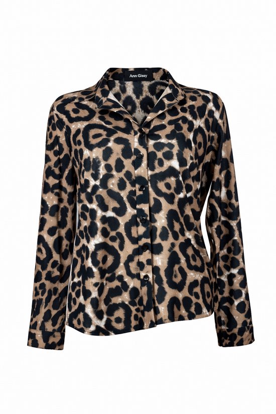 Chemisier Ann Gissy - Motif Panthère - Léger et sans plis ! - En 5 tailles (XL)