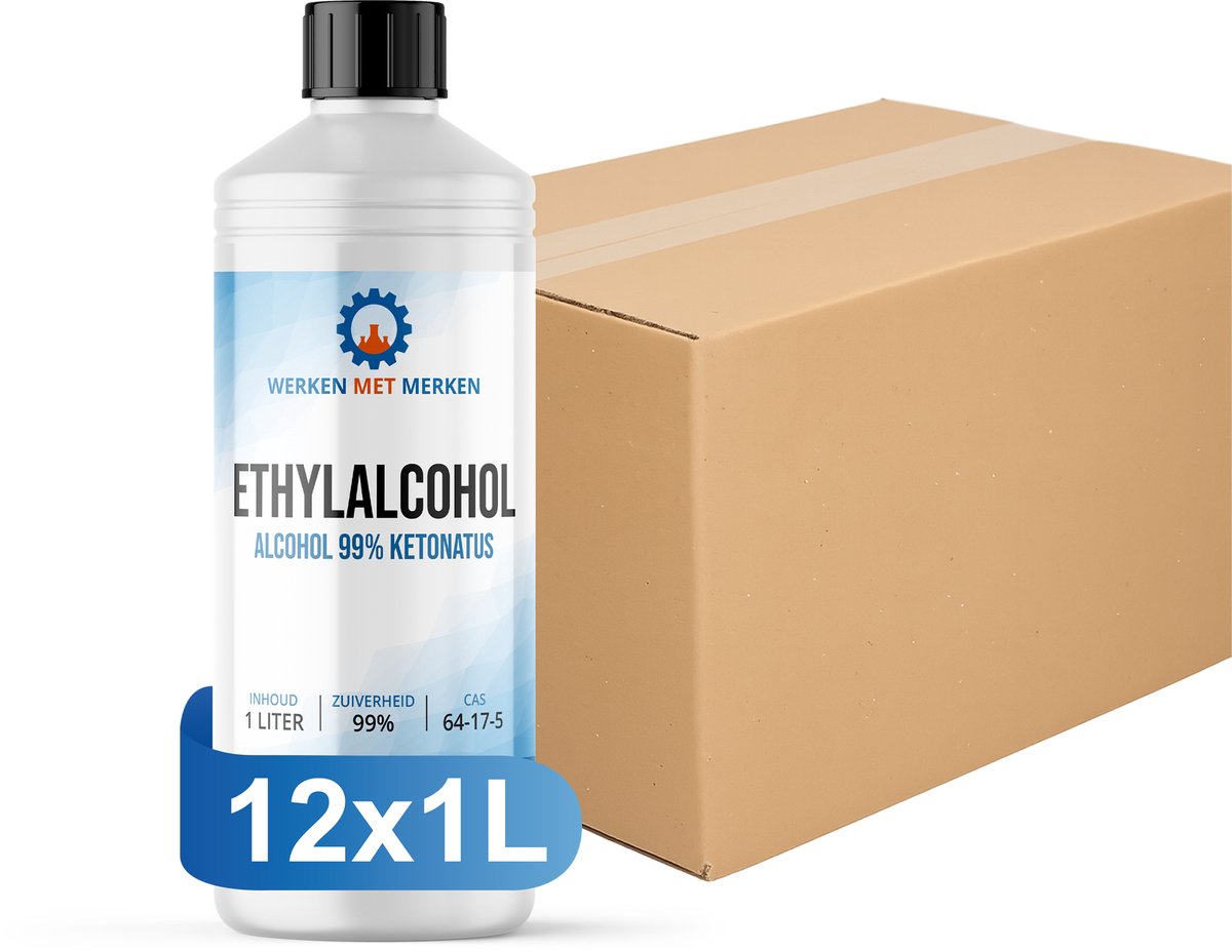 Ethylalcohol 99% - Doos, 12 x 1 liter