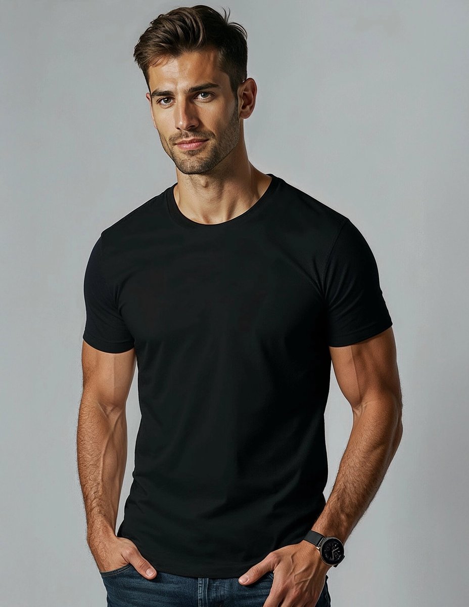 Zijden Heren T-Shirt Rondhals - inSilk Silkbasics - 100% Zijde - Zwart - Maat XL