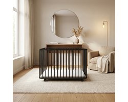 Bebies First LIAM Babybox Inklapbaar / Baby box – Kinderbox / Playpen Met Wieltjes - 99 x 75 x 74 cm - Zwart