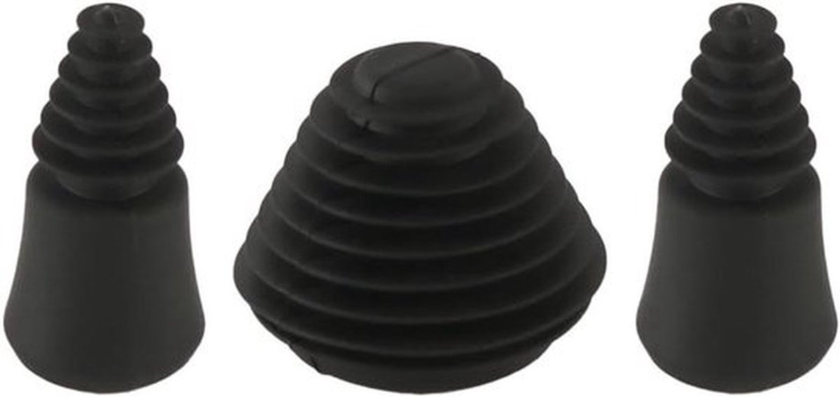 Universele zwarte siliconen reinigingspluggen set voor zuigeraccessoires - Reinigingsstops - Adapter met ronde en platte punten