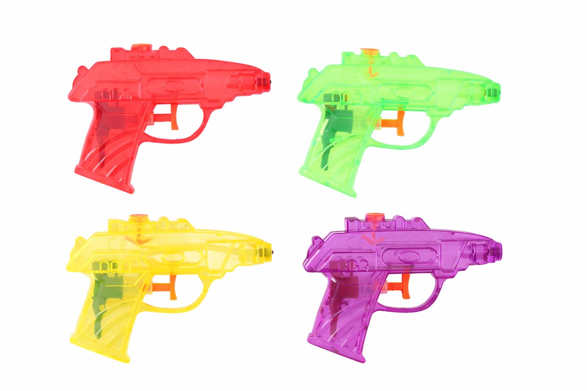 EDDY TOYS Waterpistool - 4 stuks - 11,5 cm – Klein en Licht Waterpistool – Ideaal voor Zomer, Tuin en Zwembad – Makkelijk te Vullen en Vast te Houden