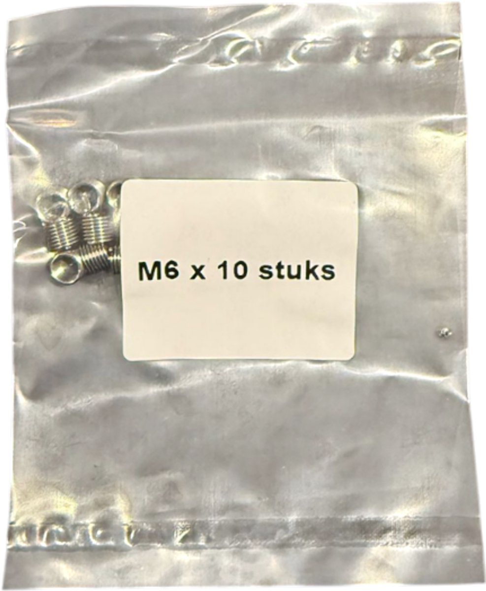 Helicoil set M6 x 1 - 1.5D per set 10st | Schroefdraad reparatieset M6 | Draadinsert set M6 x 1 | Draadreparatie M6 set | Helicoil M6 draadbus set | Draad reparatie M6 10 stuks | Germat helicoil set M6