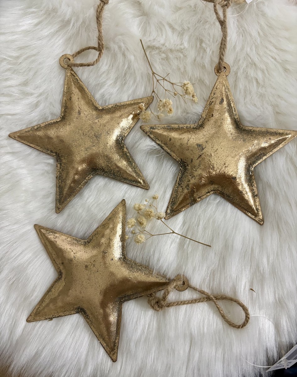 Kerst ster | 3 STUKS | Goud - Gold - Kerstster - Kerst - Kerstmis - Christmas star - Woon - Woonaccessoire - Woonaccessoires - Interieur - Decoratief - Deco - Metaal - Winter - Sfeer - Sfeervol - Krans ster - Kerstkrans ster - mooi - Wonen - Decor
