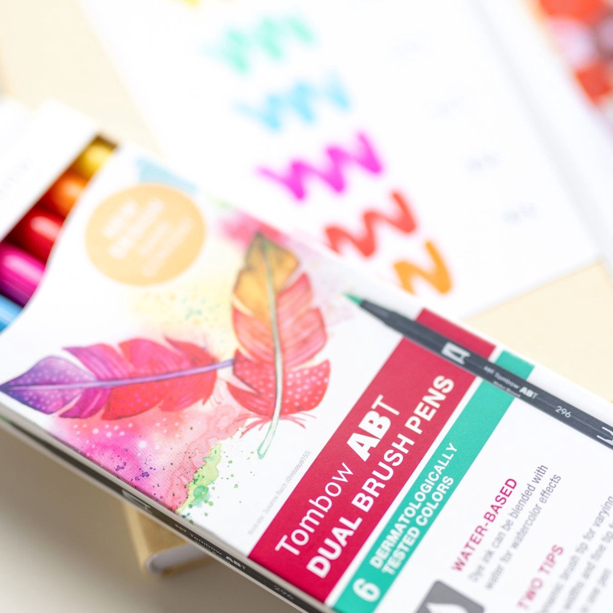 Tombow ABT Dual Brush Tekenpennen - Brushpennen - Dermatologisch getest kleuren - Set van 6 stuks — afbeelding 4