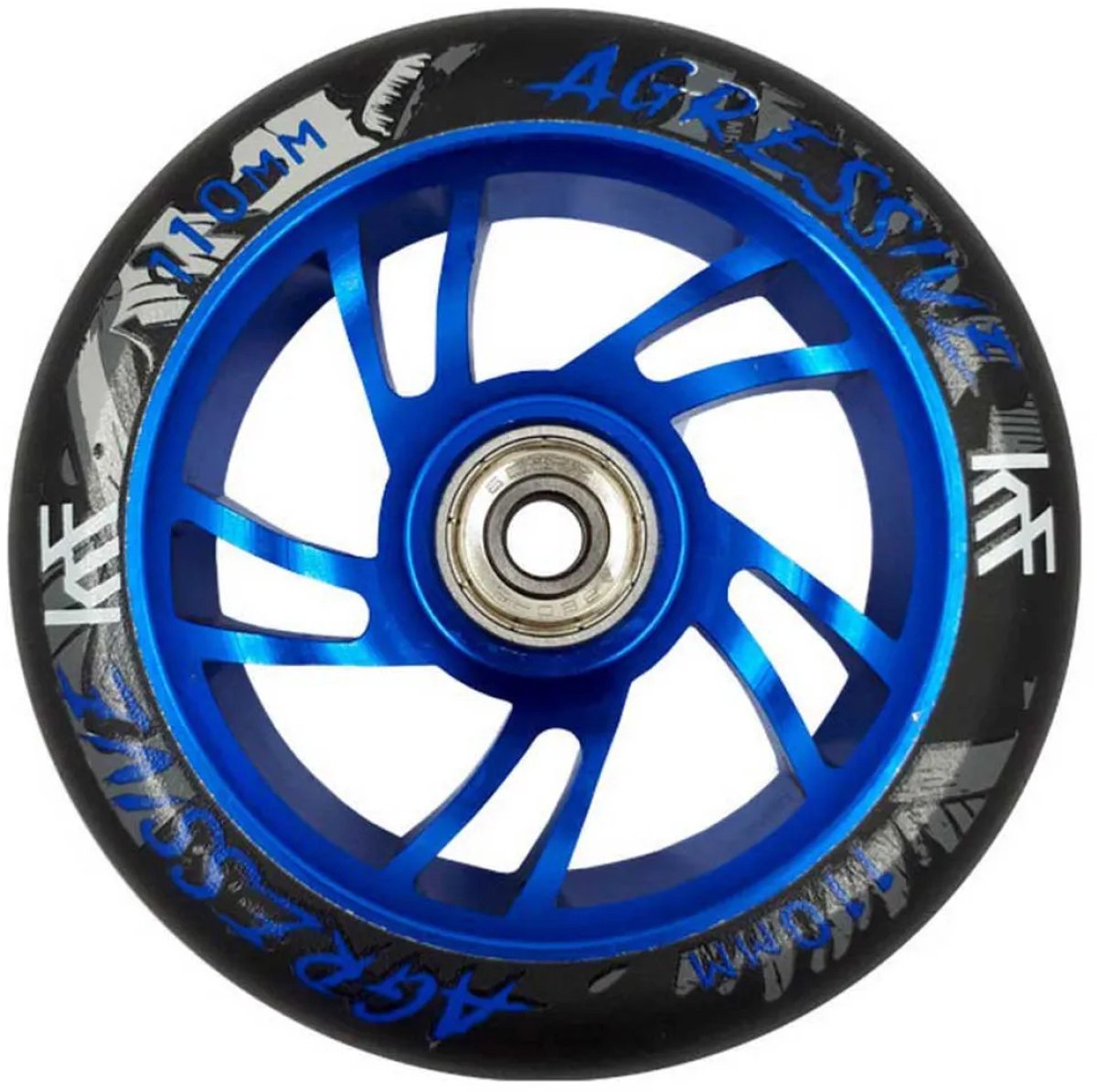 Krf Agr Aluminium Wiel Met Bovenlager Blauw,Zwart 110 mm / 88A