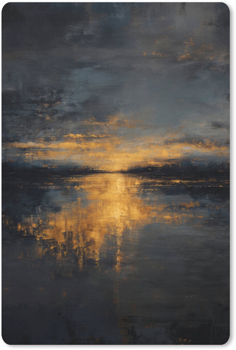 Muismat 18x27 cm - Mousepad Gouden Reflectie op Water - Muismatten