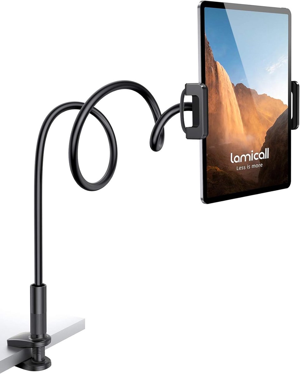 Famanu – Universele zwanenhals tablethouder met flexibele arm en klem voor bed