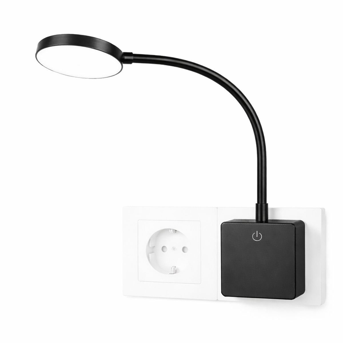 JUMALU – Stekkerlamp – Dimbare LED Stopcontact Lamp – Plug-in Nachtlampje & Sfeerverlichting – Eenvoudig in Stopcontact – Zwart