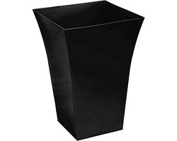 Grote Plantenpot - Bloempot Vierkant - Binnen en Buiten - Glanzende Flared Stijl - 30x30x45 cm - Zwart