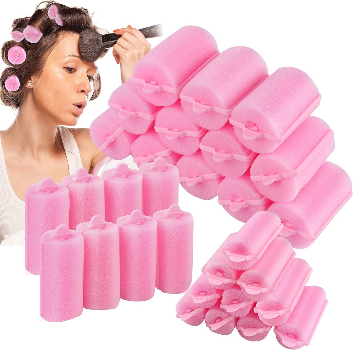 Set van 24 Zachte Schuim Krullers voor Krullende Haarstyling