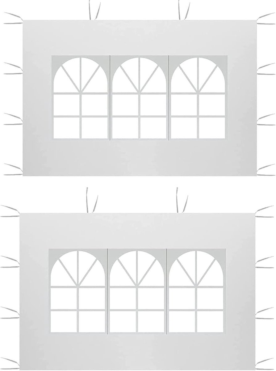 Tuinhuisje Zijpanelen Set - Waterdichte Oxford-Stof - Tuinpaviljoen Accessoires - Buitenfeest Benodigdheden - 6 Meter Lang