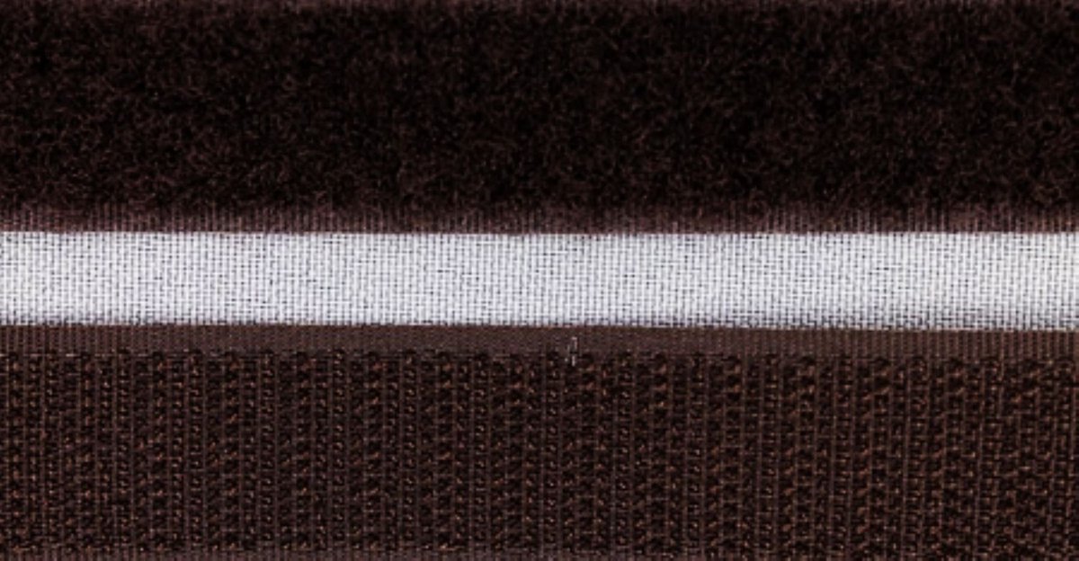 gekleurd klittenband donkerbruin - 4000 bruin - innaaibaar of inlijmbaar - 0,5 m x 2,5 cm - klitteband - 25 mm