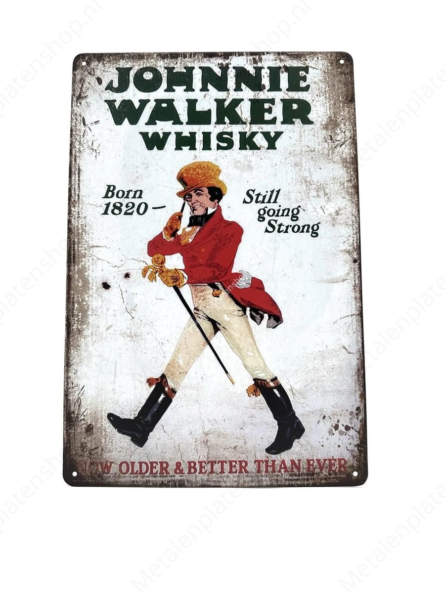 Wandbord - Johnnie Walker - The Whisky That Goes With A Swing