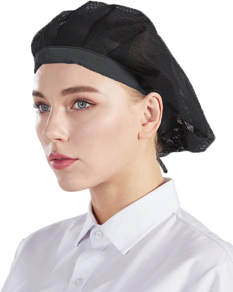 3-delige unisex koksmuts set - ademende werkmuts met elastische mesh stof