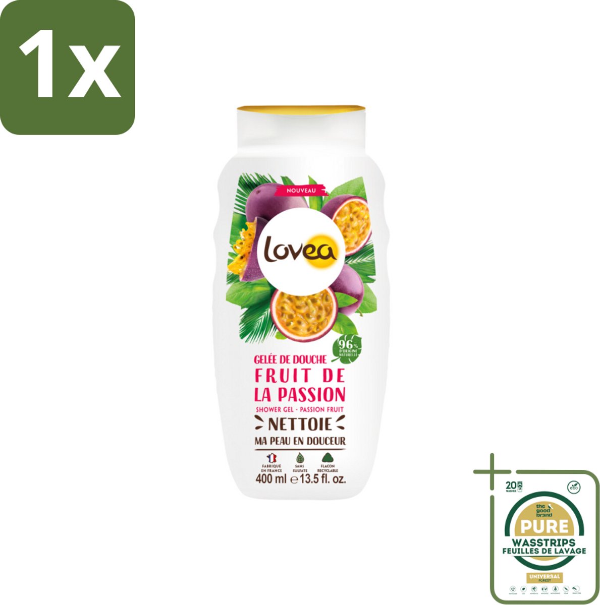 1 x Lovea – Douchegel – Passion Fruit – Verfrissend – 400 ml- Koffiezetapparaat