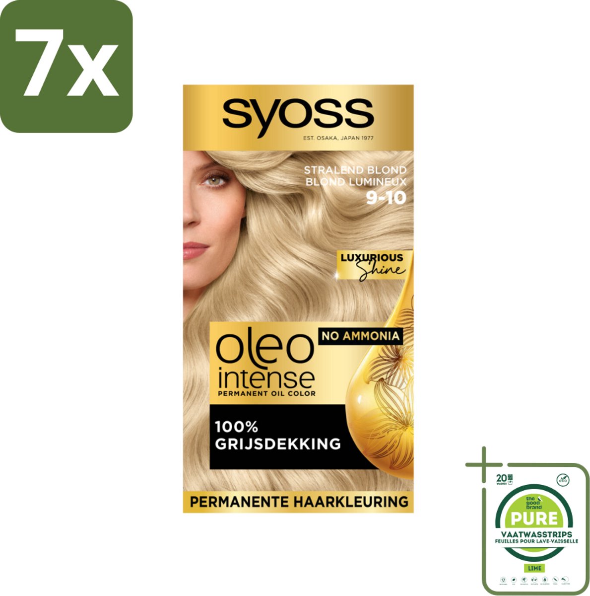 Syoss Oleo Intense - Haarverf - 9-10 - Stralend Blond - 115ml x 7