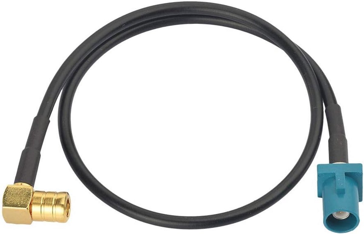 DAB-antennekabel SMB Fakra-kabel Haakse kabel RG174 1ft 30cm - Compatibel voor DAB-auto-antenne-toppers AM/FM