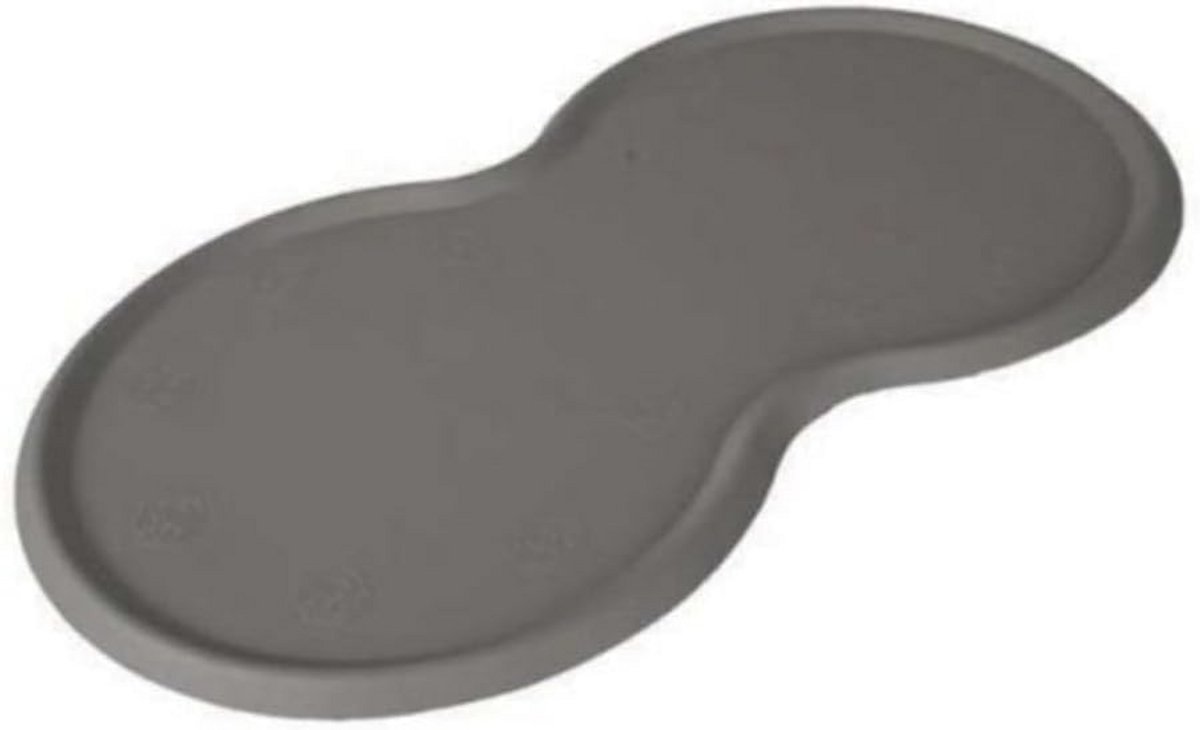 Bakmat voor honden, natuurlijk rubber, antislip, 45 × 25 cm, donkergrijs