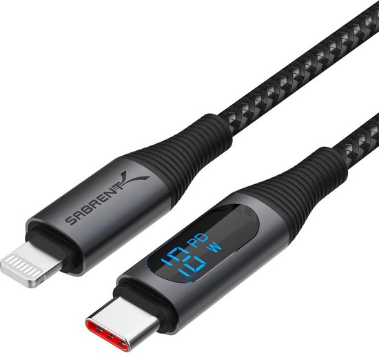 USB C naar USB C Kabel met Smart Display – 1 Meter – 100W Snelladen ...