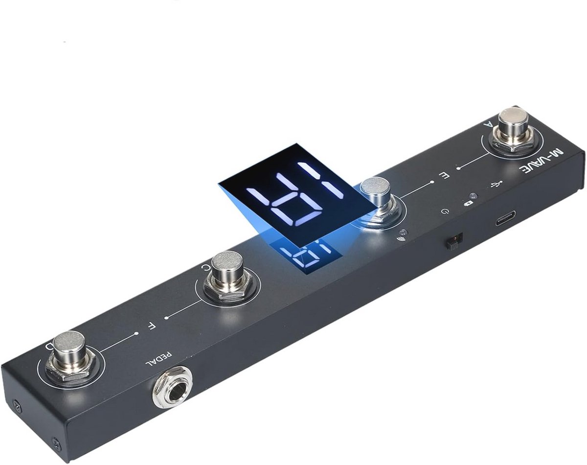 Draadloze MIDI-controller en oplaadbaar pedaal met 4 toetsen
