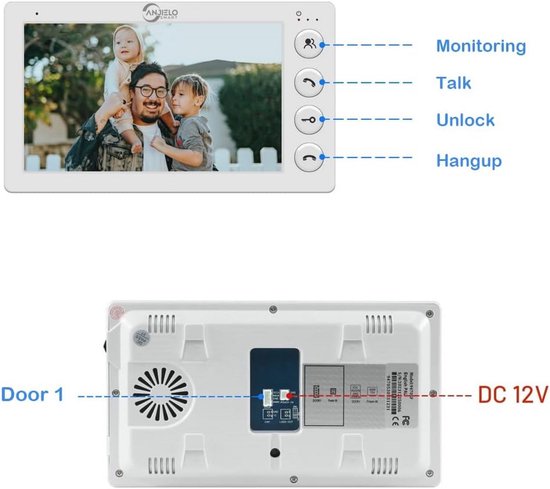 Slimme 7 Inch Video Intercom Deurbel met Nachtzicht en Waterdichte Behuizing — afbeelding 5