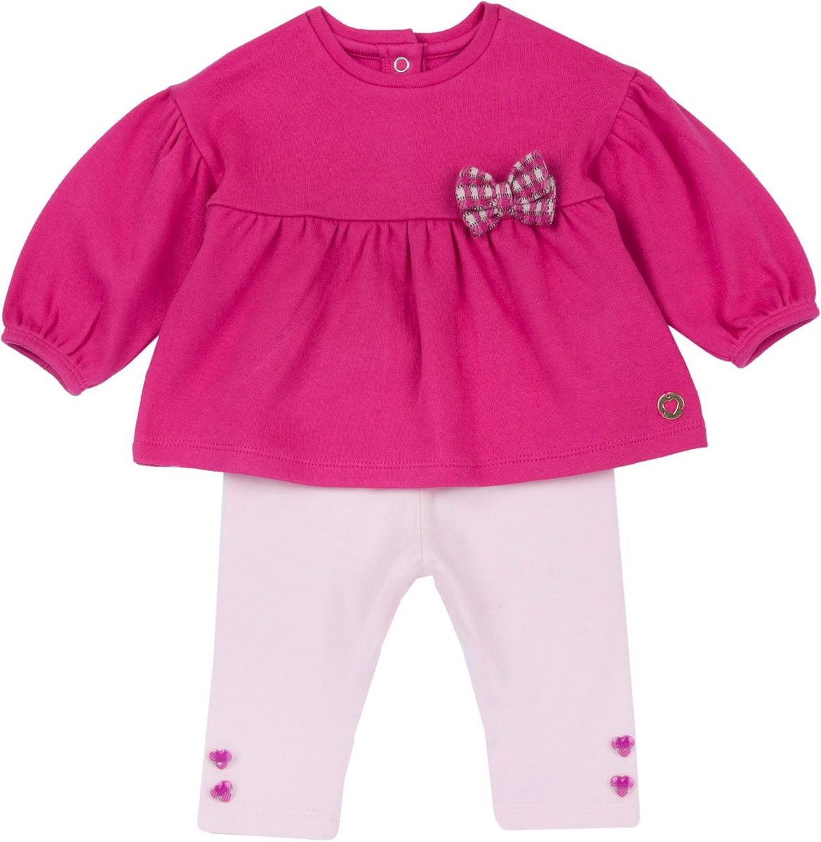 Set van T-shirt en korte broek voor meisjes - Fuchsia - 6 Maanden