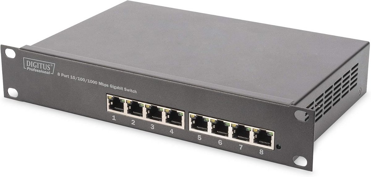 8-poorts 10 inch Gigabit ethernet switch - Unmanaged - Hoge snelheid