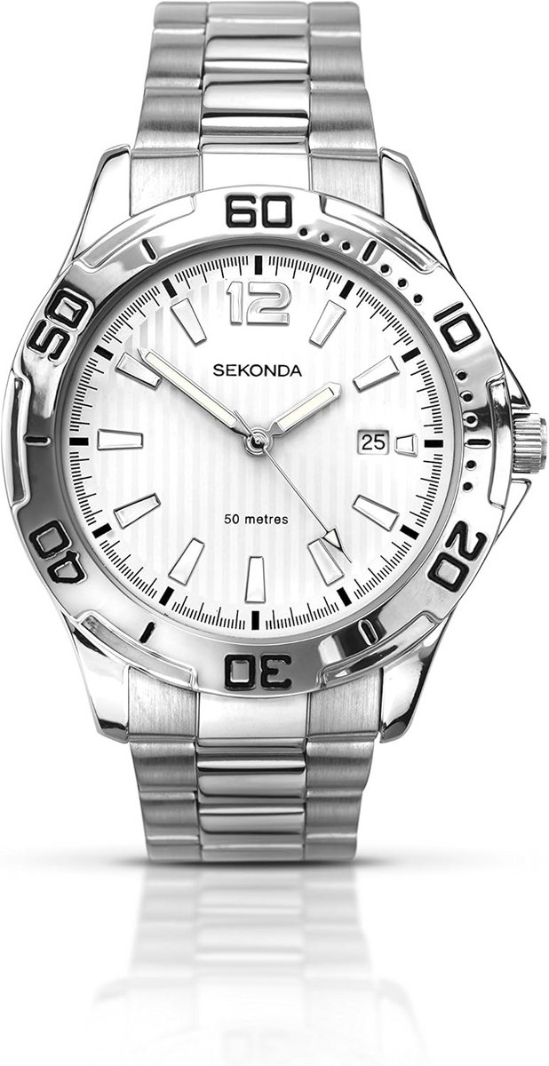 44mm Roestvrijstalen Duikhorloge met Datumweergave – 50m Waterbestendig