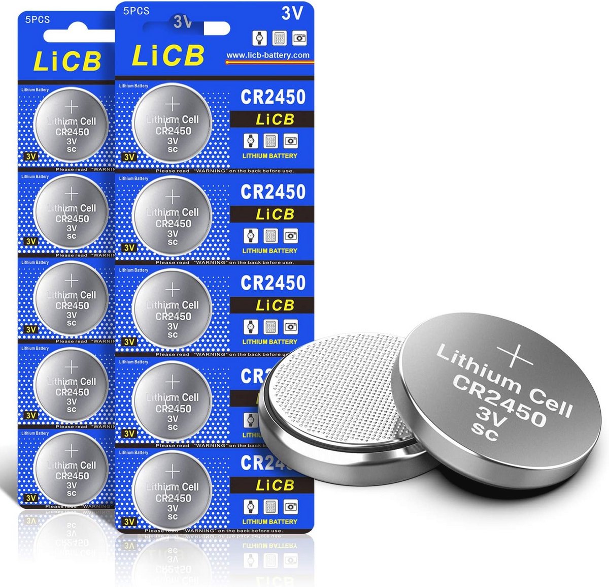 CR2450 Knoopcelbatterijen 3V - 10 Stuks voor Langdurige Energie