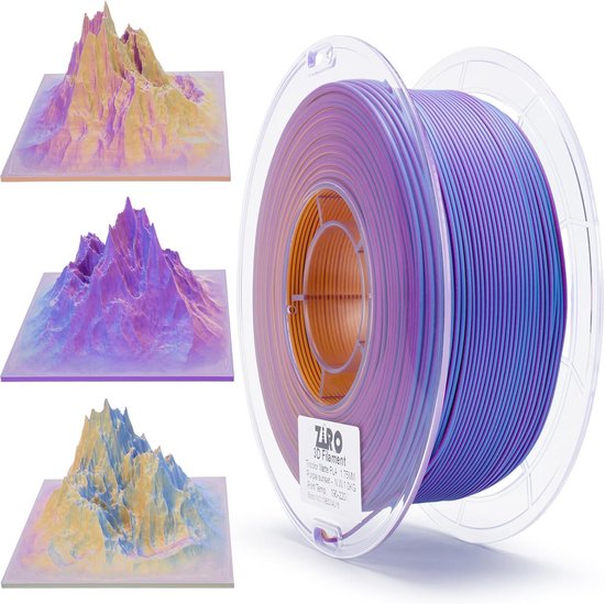 Matte Multicolor 3D Printer Filament 1.75mm, Tri-Color PLA for FDM ...