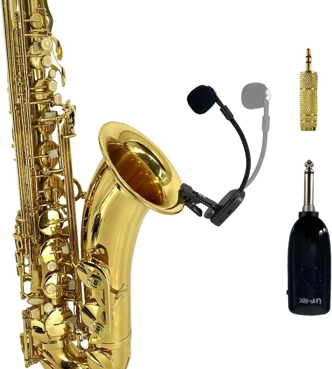 Draadloze UHF Microfoon voor Saxofoon Trompet Klarinet en Blaasinstrumenten